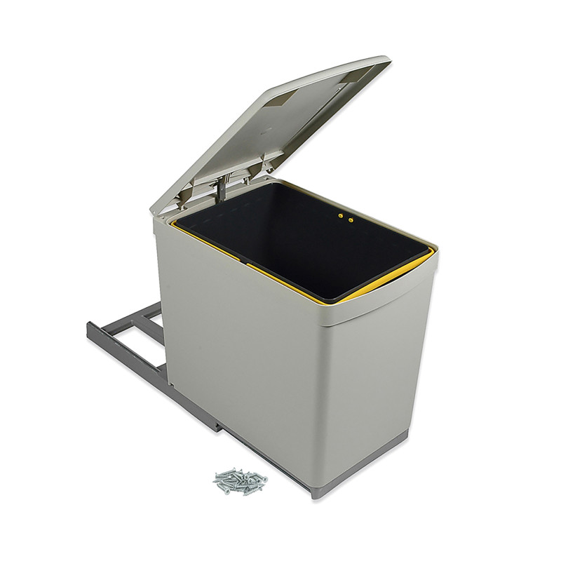 Sistema estraibile Harmony per mobili da cucina, Destra, Acciaio e Legno, Grigio antracite