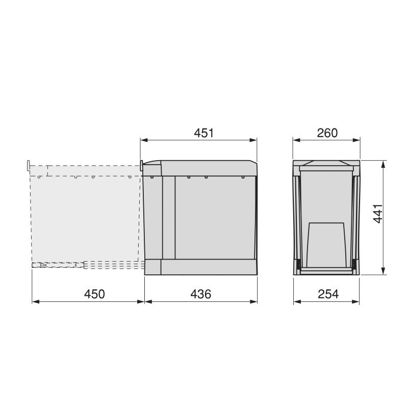 Fondo sottolavello Emuca M90 867x580mm grigio tagliabile cucina