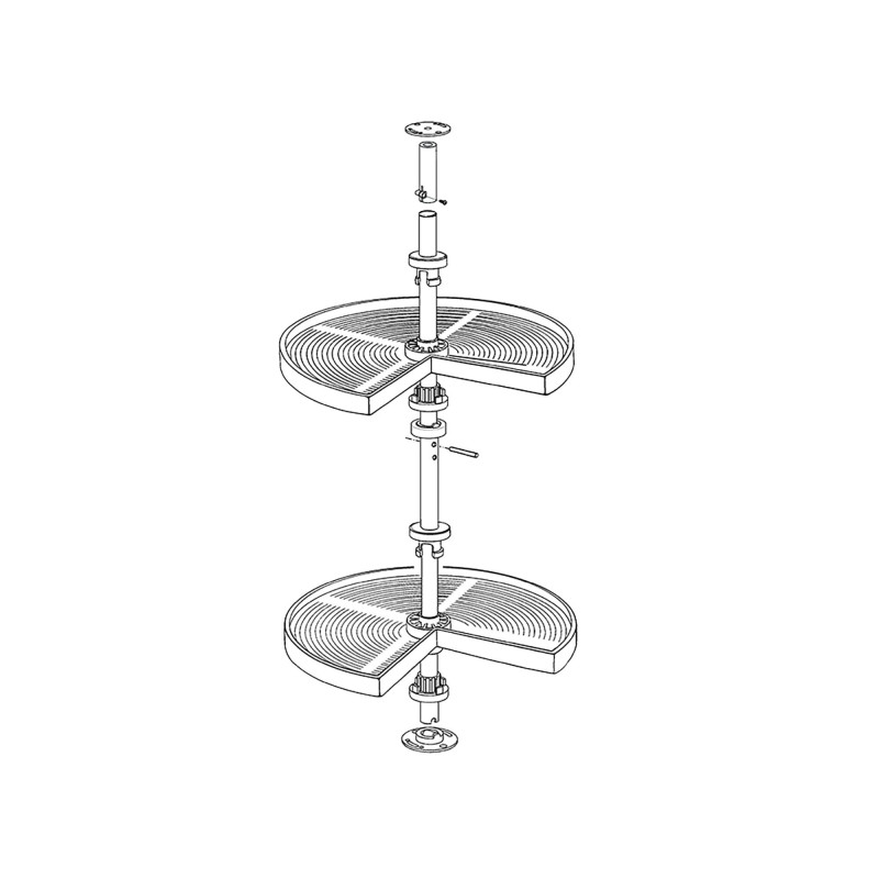 Pattumiere per raccolta differenziata per cucina, 2 x 14L, fissaggio inferiore, estrazione automatica, Acciaio e Tecnoplas
