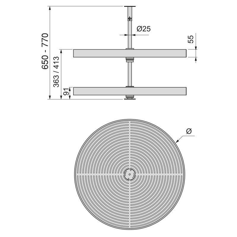 Tappeto antiscivolo cassetti Emuca effetto tessuto 20m grigio