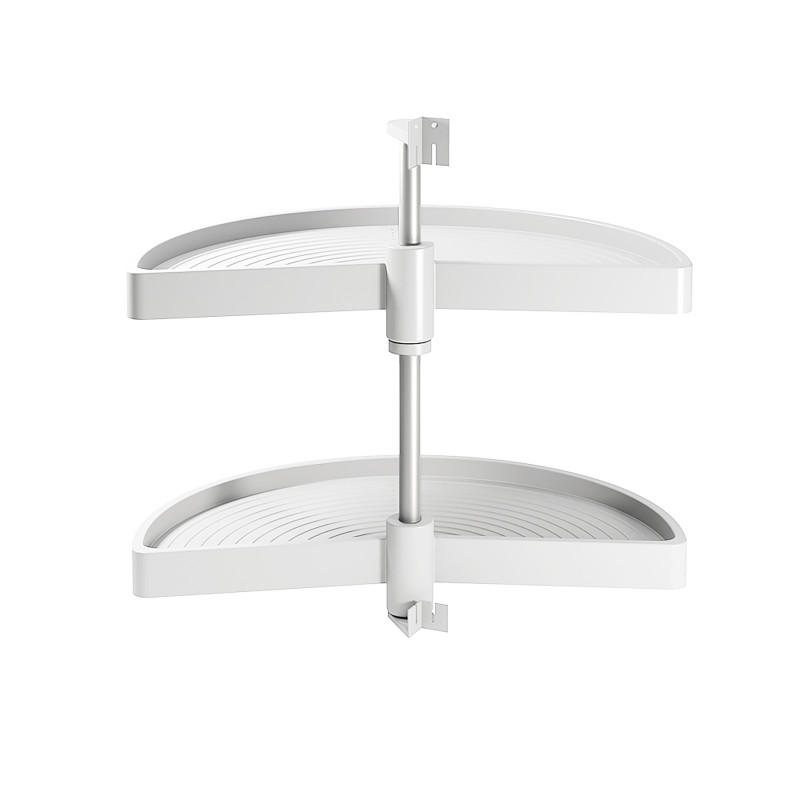 Set di piatti girevoli 3/4 Shelvo, per modulo da 800 mm, Tecnoplastica e Alluminio, Bianca