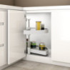 Set di piatti girevoli 3/4 Shelvo, per modulo da 800 mm, Tecnoplastica e Alluminio, Bianca