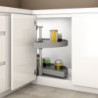 Set di piatti girevoli 3/4 Shelvo, per modulo da 800 mm, Tecnoplastica e Alluminio, Grigia