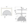 Set di piatti girevoli 3/4 Shelvo, per modulo da 800 mm, Tecnoplastica e Alluminio, Grigia