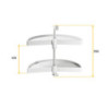 Set di piatti girevoli 3/4 Shelvo, per modulo da 800 mm, Tecnoplastica e Alluminio, Bianca