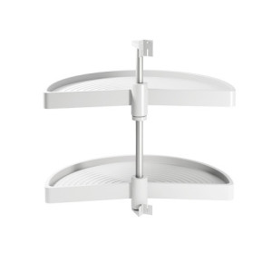 Set di piatti girevoli 3/4 Shelvo, per modulo da 900 mm, Tecnoplastica e Alluminio, Bianca