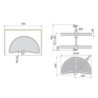 Set di piatti girevoli 3/4 Shelvo, per modulo da 900 mm, Tecnoplastica e Alluminio, Grigia