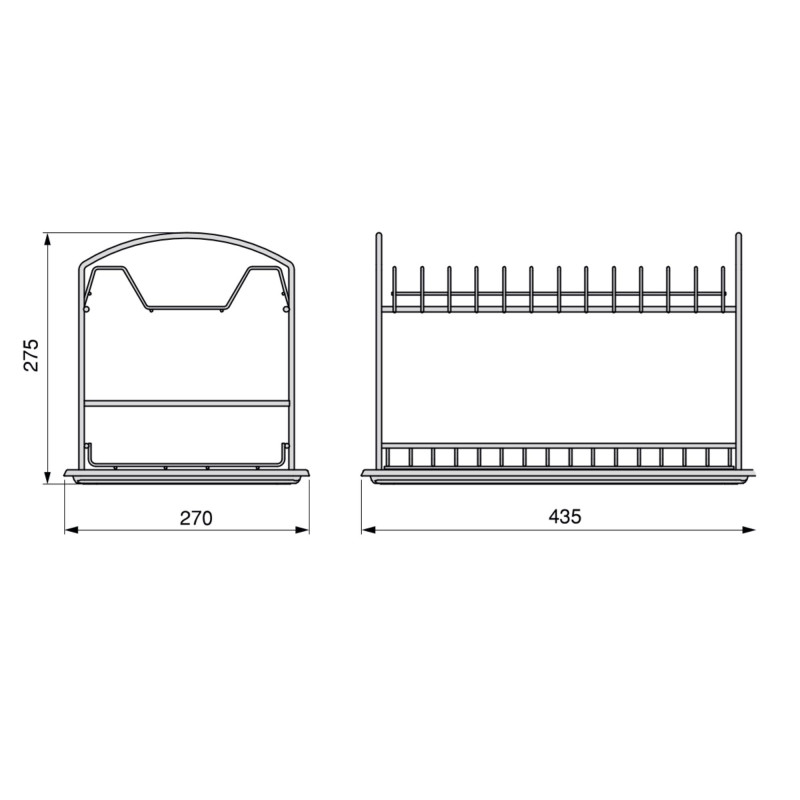 Organizzatore piatti cucina Emuca antracite, fino 13 piatti