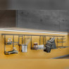 Lotto di 2 Zoccolo da cucina Plasline con accessori, altezza 100 mm, 2 barre lunghezza 2,35 m, Tecnoplastica, Nera