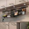 Lotto di 2 Zoccolo da cucina Plasline con accessori, altezza 150 mm, 2 barre lunghezza 2,35 m, Tecnoplastica, Nera