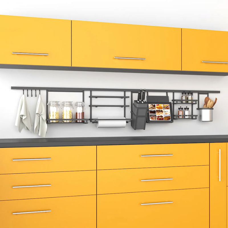 Lotto di 2 Zoccolo per cucina Plasline con accessori, altezza 150 mm, 2 barre lunghezza 2,35 m, Tecnoplastica, Anodizzato