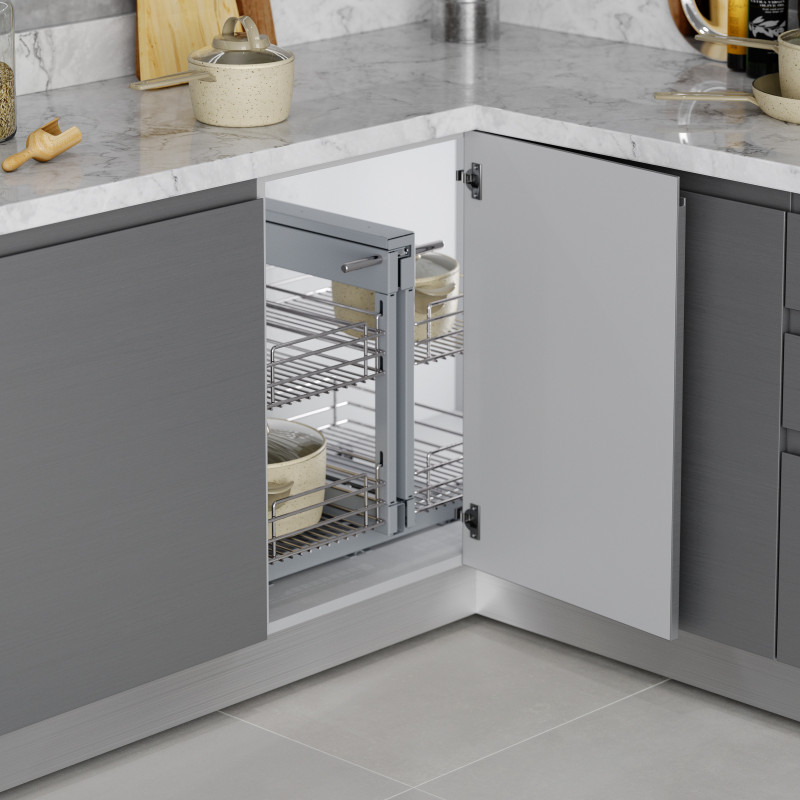 Titane Portacoltelli da cucina, Acciaio e Tecnoplastica, Grigio Antracite