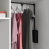 Appendiabiti per armadio Hang, larghezza regolabile 600-830 mm, Acciaio e Tecnoplastica, Cromato lucido