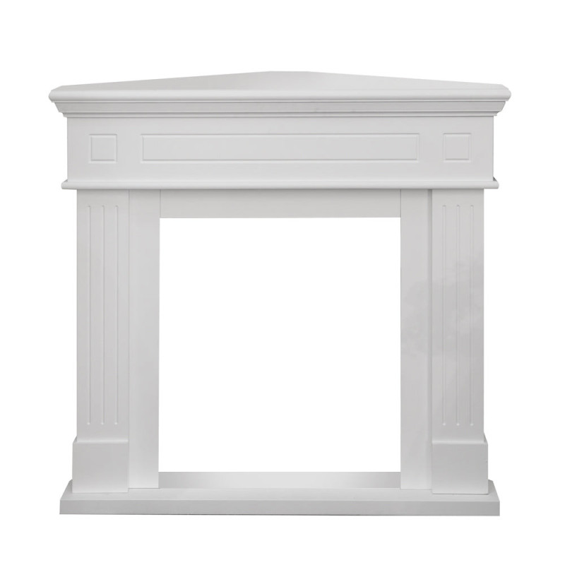 Cornice per Camino ad Angolo in Legno Bianco – Ford