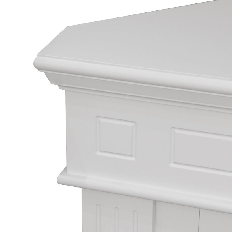 Cornice per Camino ad Angolo in Legno Bianco – Ford