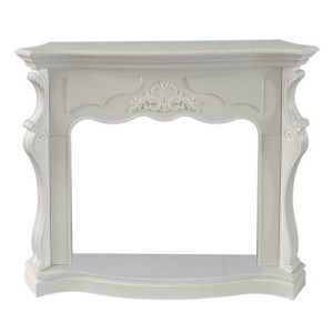 Cornice Camino Legno Parigi Bianco 123x39x100 cm