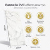 Pannello Decorativo Effetto Marmo PVC Set 6 Pz 4,3 m2