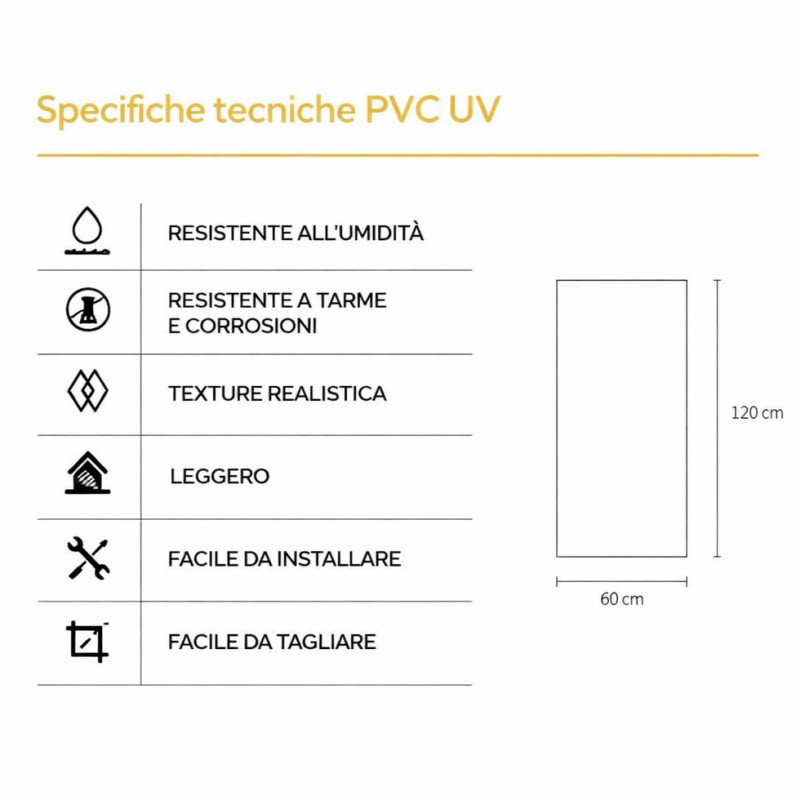 Pannello Decorativo Effetto Marmo PVC Set 6 Pz 4,3 m2