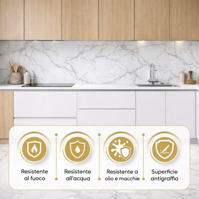 Pannello PVC Effetto Marmo Grigio 120x60 Set 6 Pz