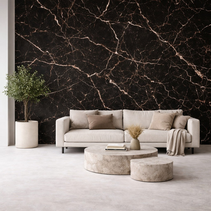 Pannello Decorativo Effetto Marmo Gres Porcellanato Set 6 Pz 4,3 Mt2 Rivestimento Murale Pvc In Uv 120 X 60 Marmo Nero