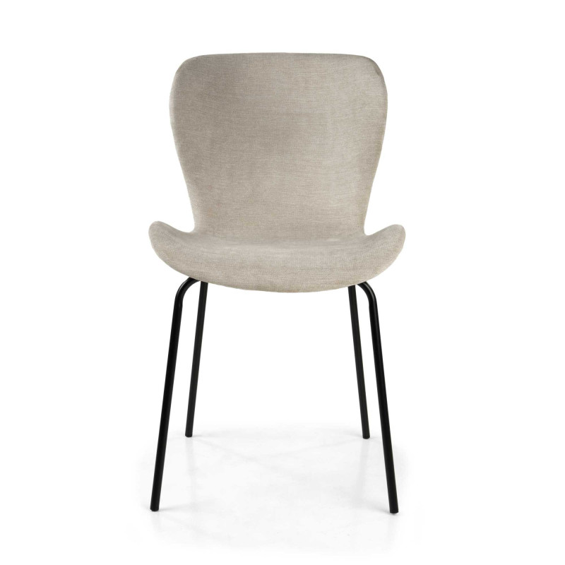 Sedia Tibalda Tessuto Sabbia Struttura Metallo Cm 48x55h46,5/82,5