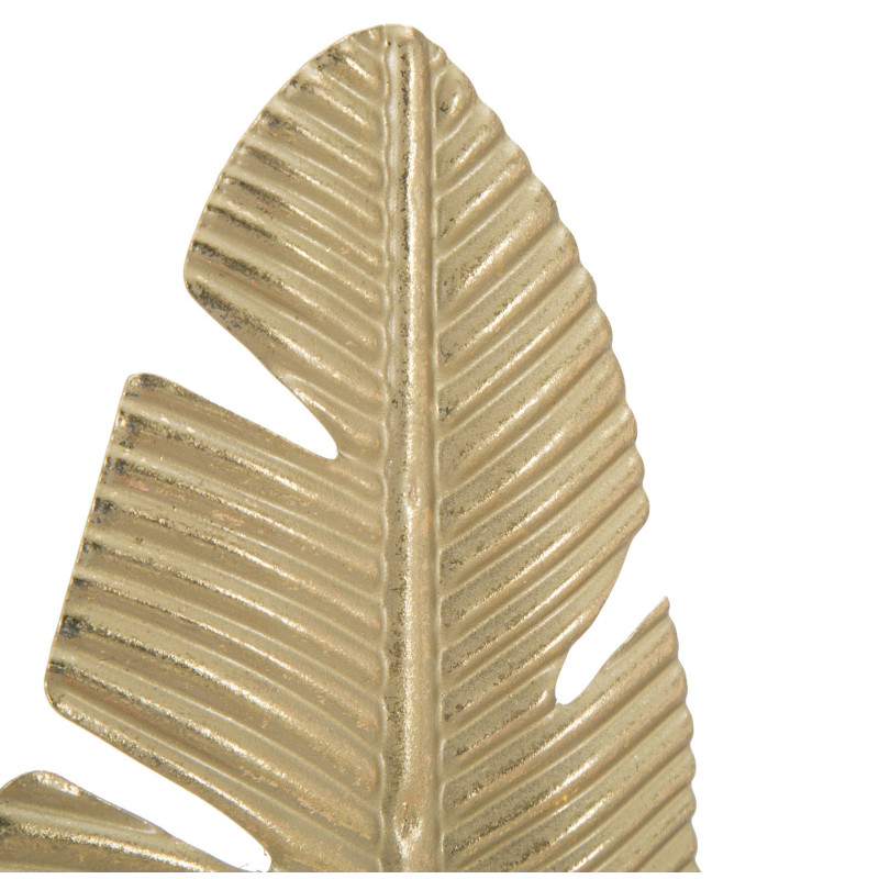 Scultura Foglia Con Porta Candela Glam cm 10x10x34