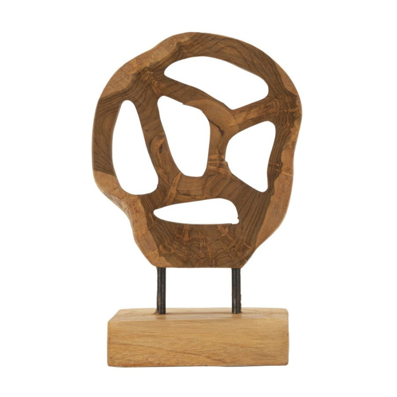 Scultura Lubang In Teak Riciclato cm 18x10x27 (pezzi Unici - Non Ripiani In Serie)