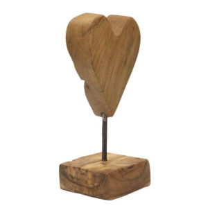 Zoom Scultura Cuore In Teak Ric. cm 10x10x25 (pezzi Unici - Non Ripiani In Serie)