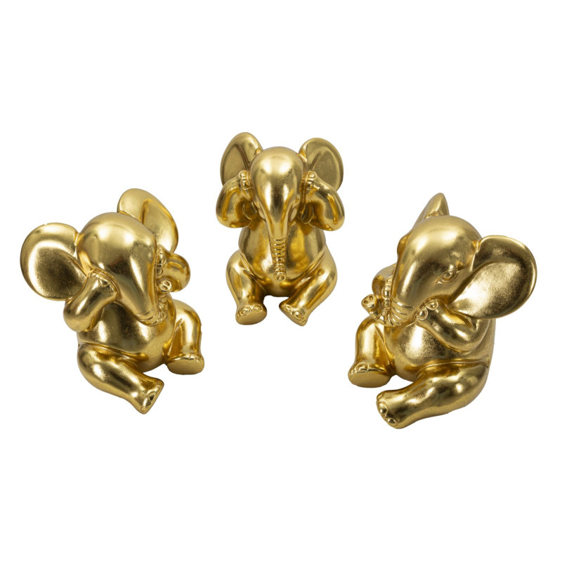 Elefante Non Vedo/non Sento/ Non Parlo Set 3 Pz cm ø 15,5x20,5
