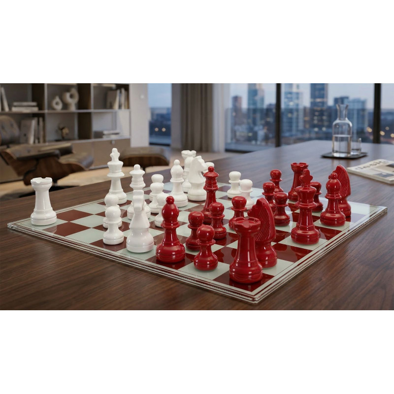 Set Scacchiera Rossa/bianca cm 61x61x14