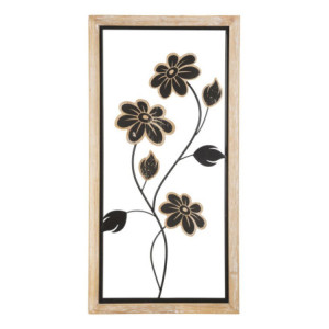 Pannello In Ferro E Legno Girish -a- cm 30x2,5x60