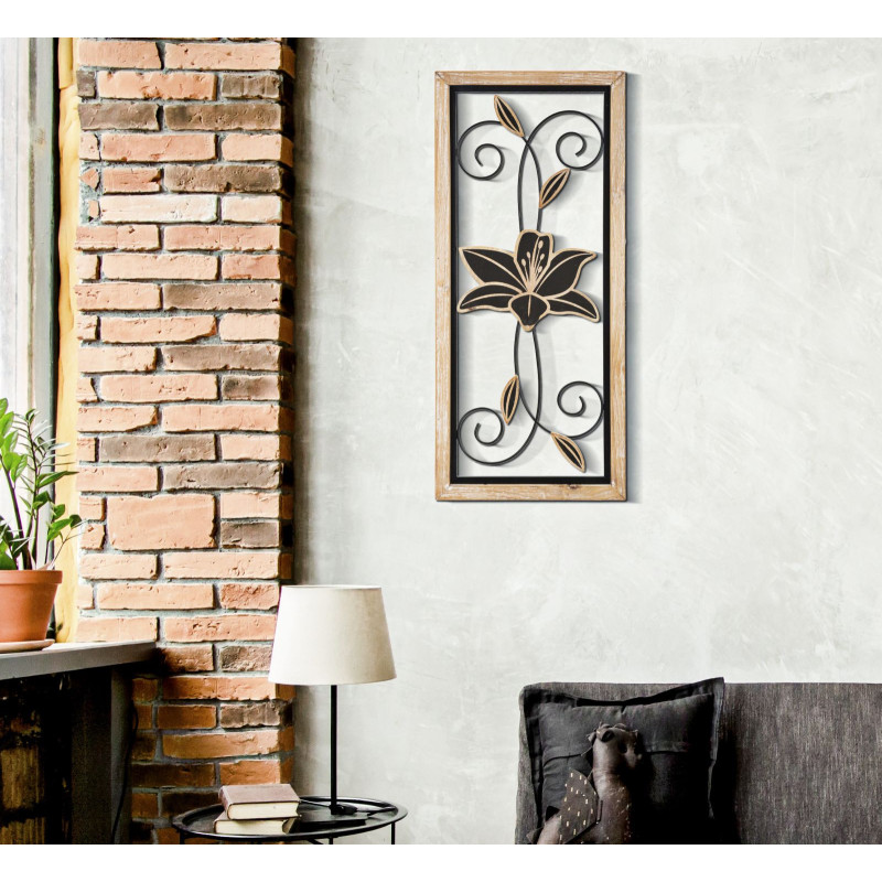 Pannello In Ferro E Legno Koman -b- cm 26x2,5x60