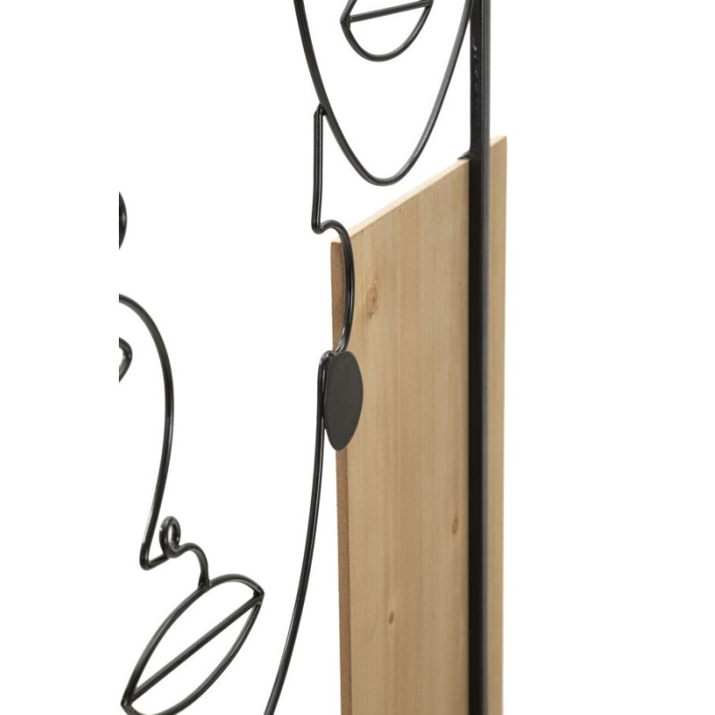 Pannello Da Muro Faces Ferro E Wood cm 63x2x90