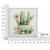 Stampa Su Tela Laccata Con Cornice Vasetto Cactus -d- cm 40x2,8x40