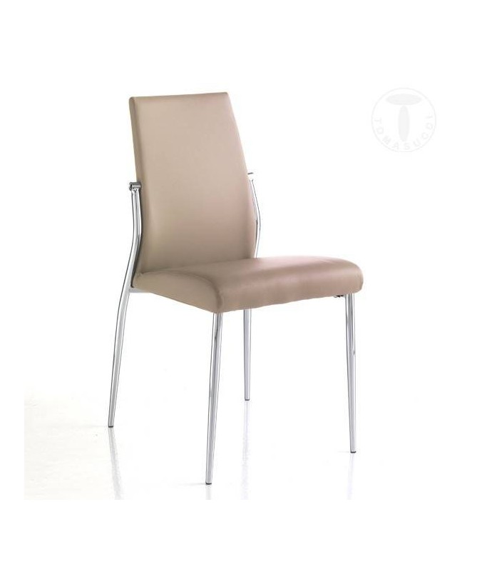 Sedia in pelle sintetica Margo - set da 4 tortora