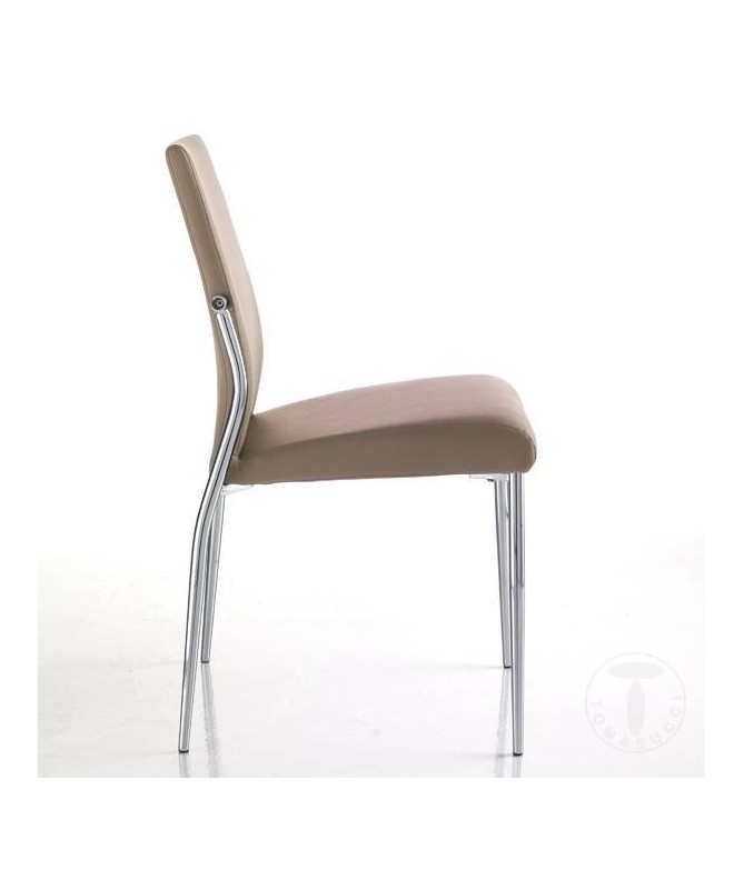 Sedia in pelle sintetica Margo - set da 4 tortora