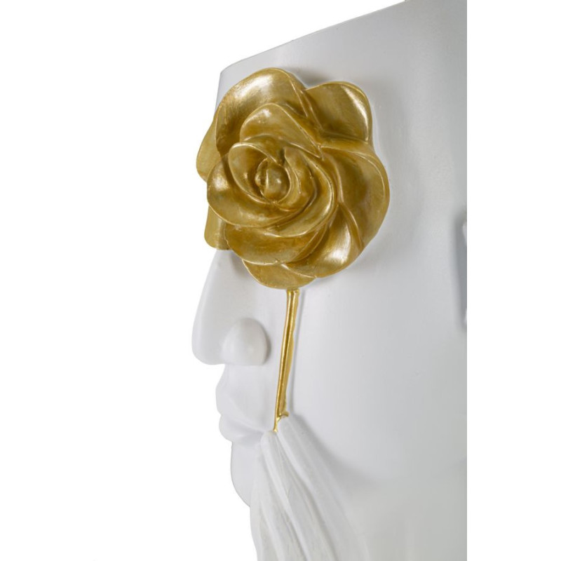 Vaso Face Con Fiore cm 14x13x27