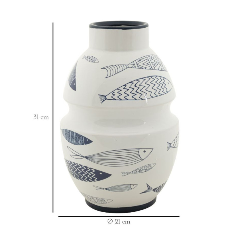 Vaso Ceramica Amica Fish cm ø 21x31