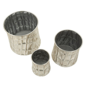 Zoom Porta Vasi Silver Set 3 Pz cm ø 35x38,5-27,5x33-18,5x26,5
