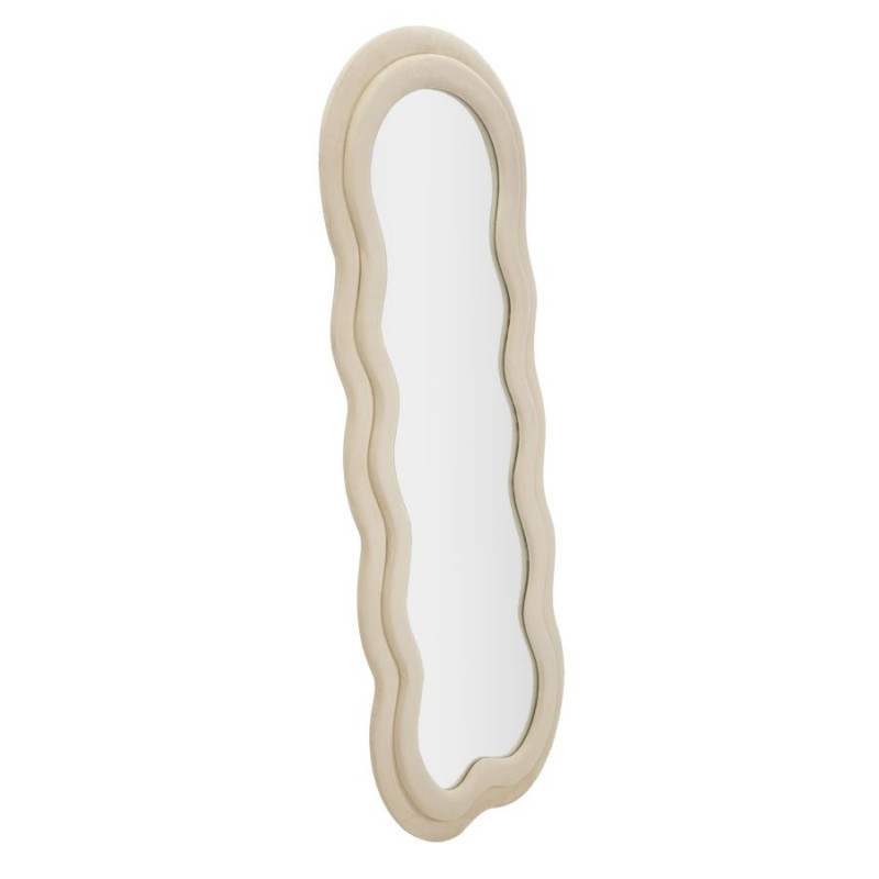 Specchio Da Muro Miki Velluto Crema cm 60x4x160