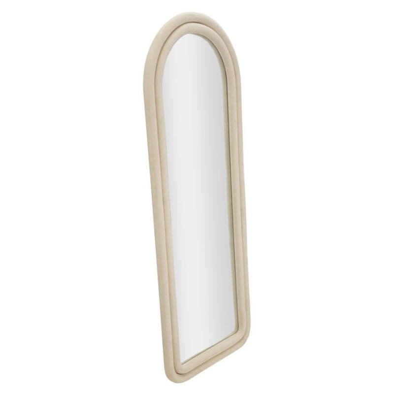 Specchio Da Muro Cloe Velluto Crema cm 60x4x160