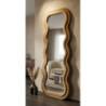 Specchio Da Muro Emily Velluto Oro cm 60x6x160 (misura Specchio cm 42x144)