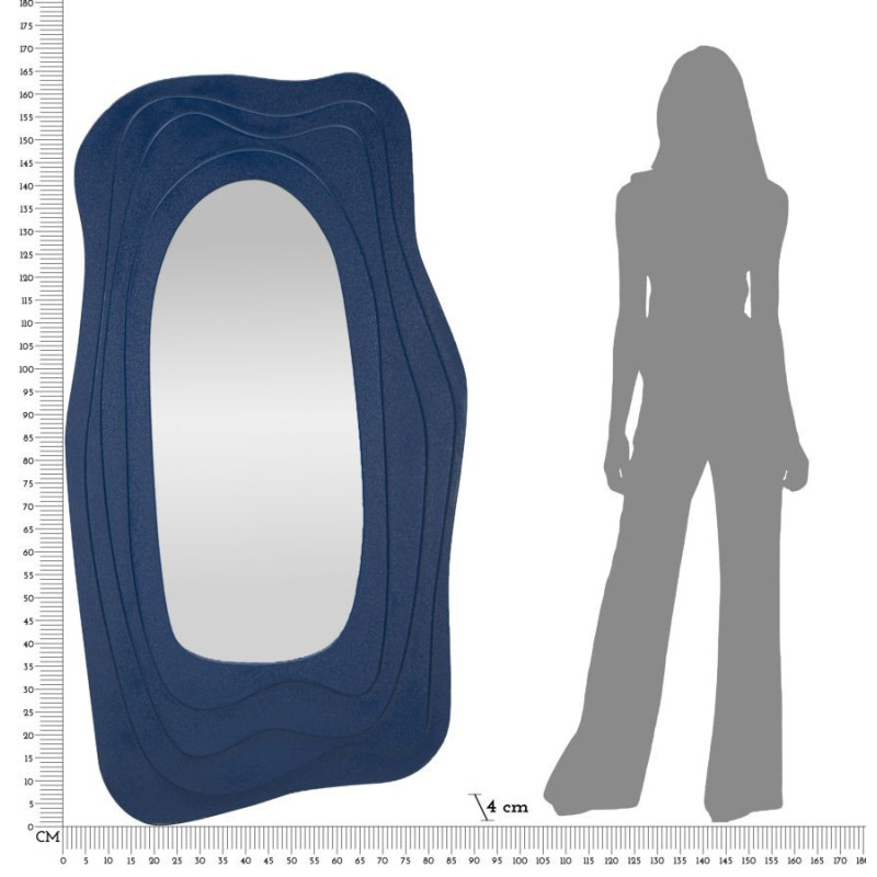 Specchio Da Muro Dafne Blu cm 90x4x165