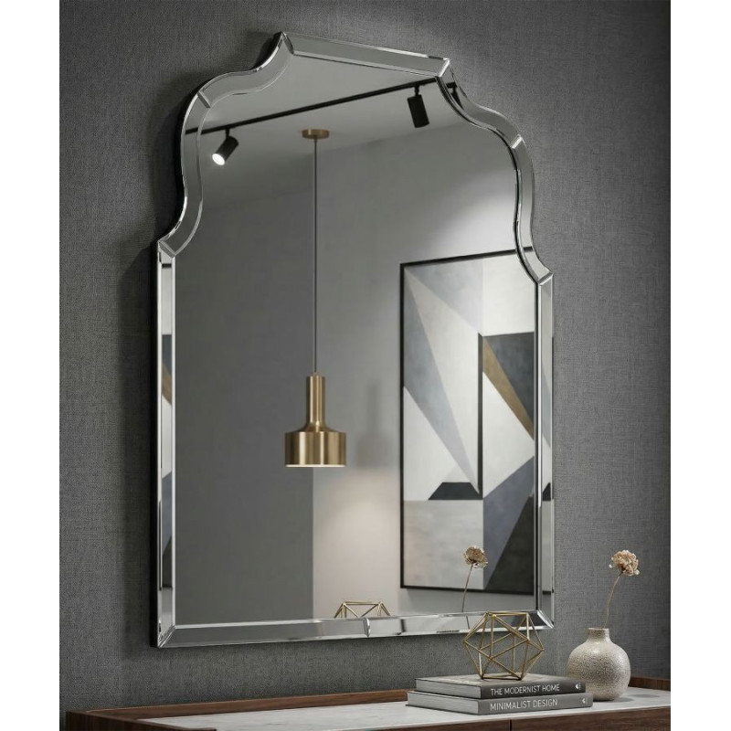 Specchio Da Muro Ankara Grigio cm 85x1x100 (misura Specchio cm 78x93)