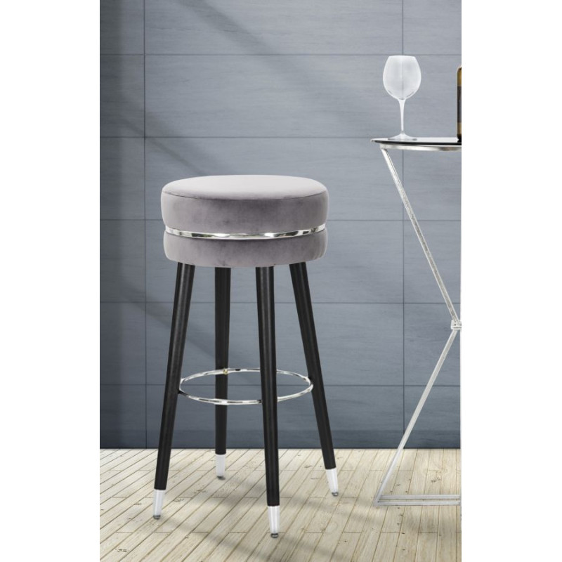 Sgabello Bar Paris Grigio/silver cm ø 35x74