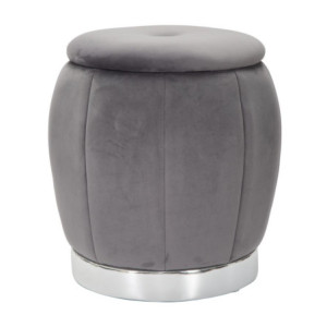 Puff/contenitore Paris Grigio/silver cm ø 43x43