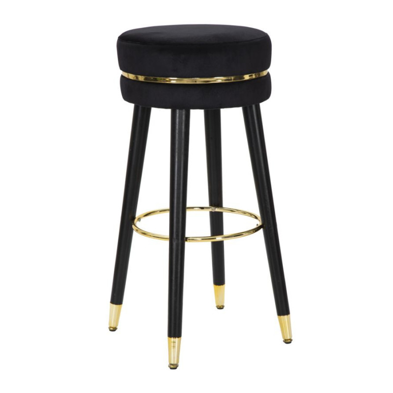 Sgabello Bar Paris Nero/gold cm ø 35x74