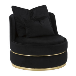Poltrona Paris Space Nero/gold cm ø 84x72