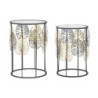 Tavolinetti Foglie Glam Coppia cm ø 38x55-33x50