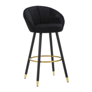 Sgabello Bar Prague Nero cm 55x56x104